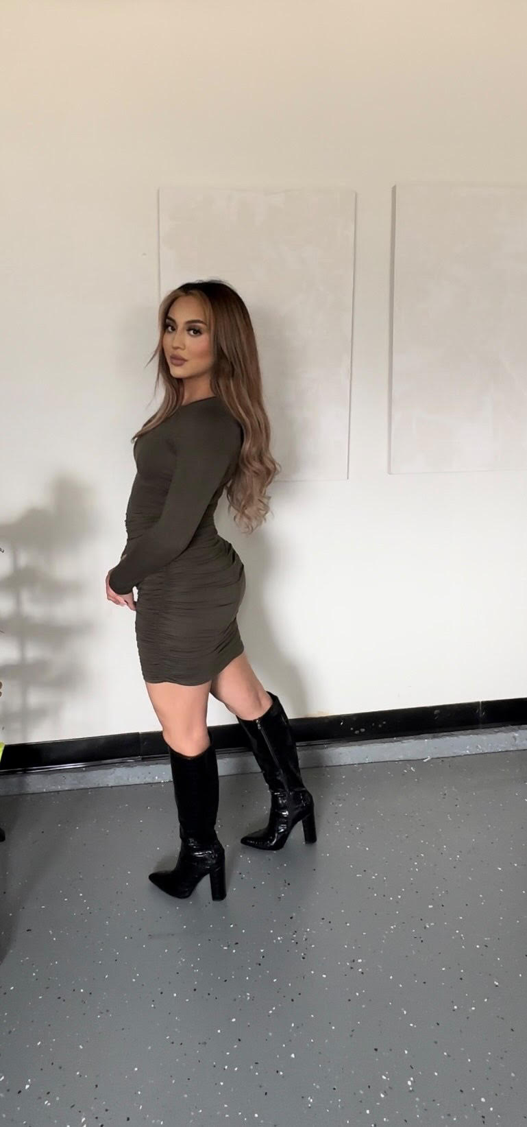 "Hannah's" Olive Dress