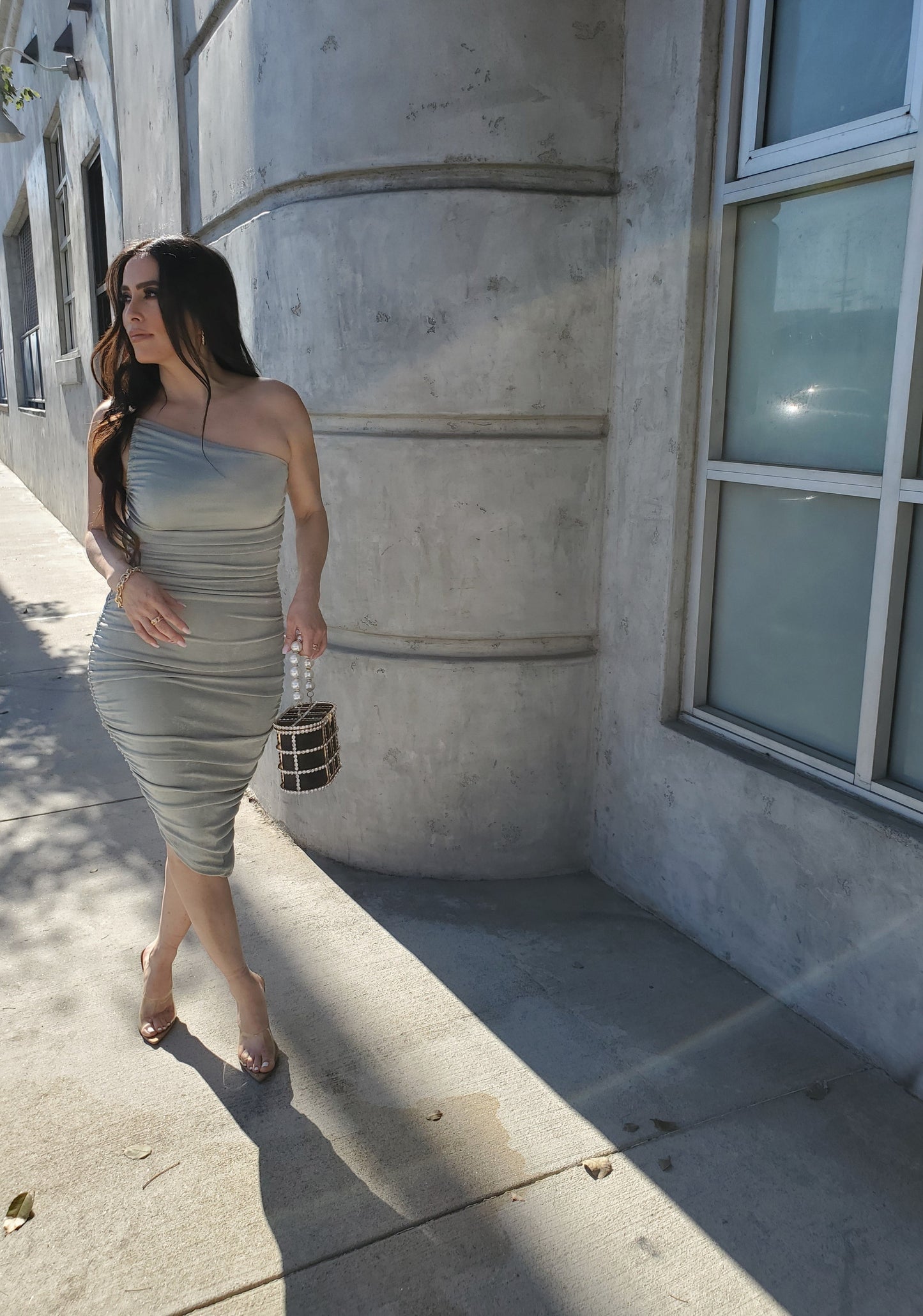 "Be Mine" Ruched Midi Dress