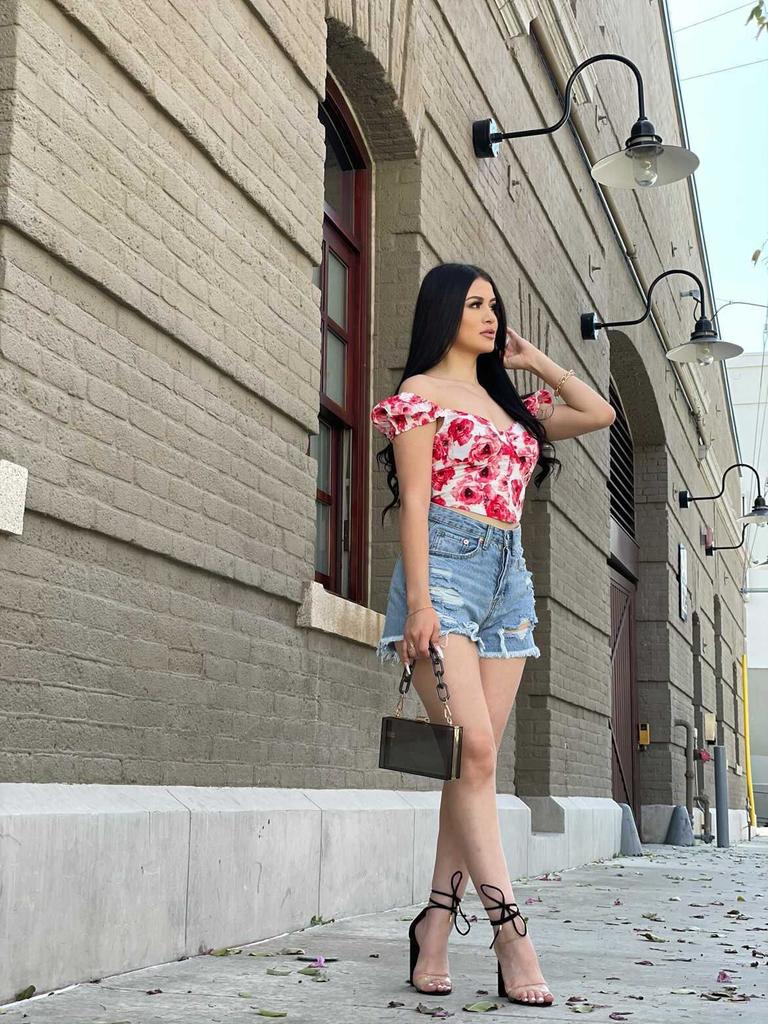 Red "Floral" Crop Top