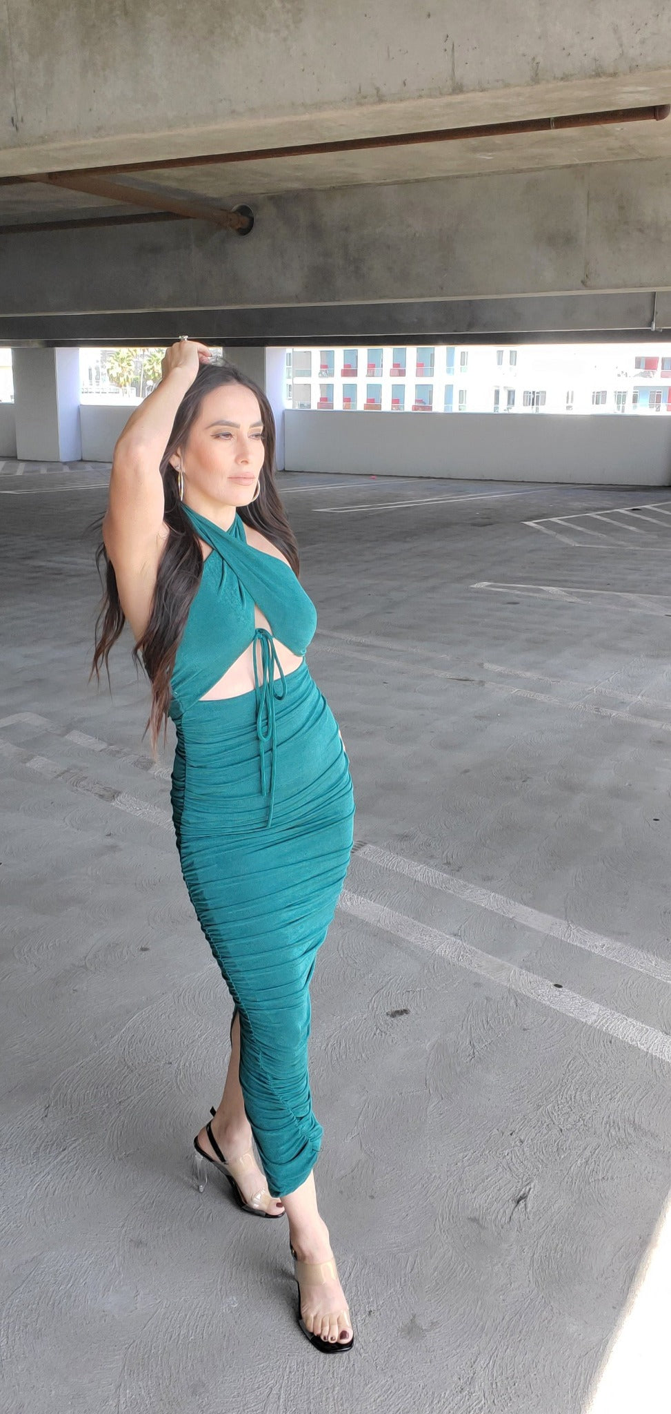 "Mermaid" Teal Midi Dress